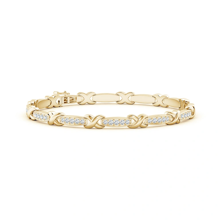 Pave-Set Diamond Stackable Bracelet with 'X' Motifs