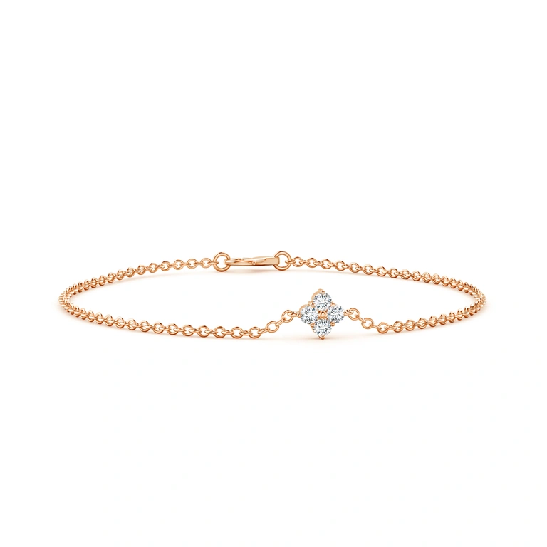 Floral Diamond Cluster Chain Bracelet