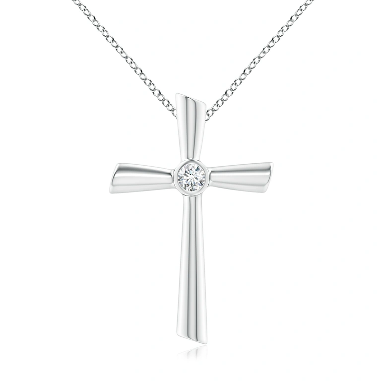 Solitaire Diamond Cross Pendant