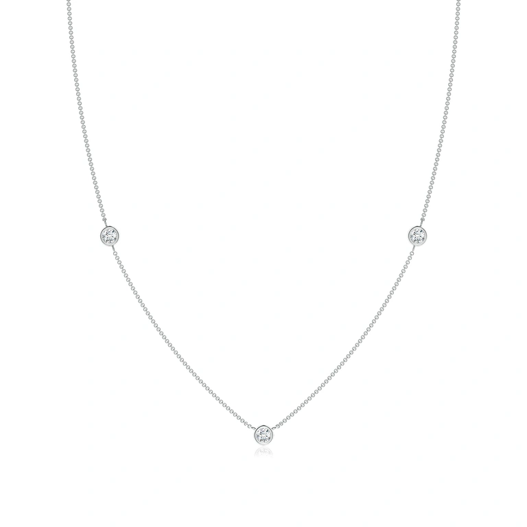 Bezel-Set Round Diamond Chain Necklace