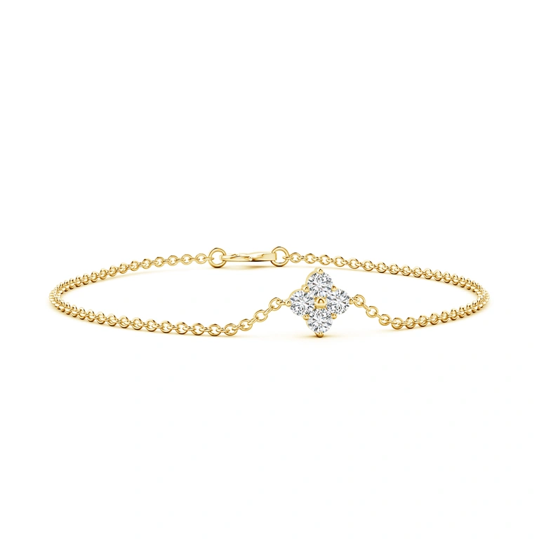 Floral Diamond Cluster Chain Bracelet