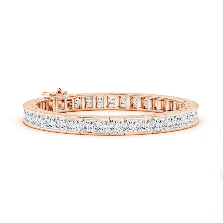 Channel-Set Princess-Cut Diamond Tennis Bracelet