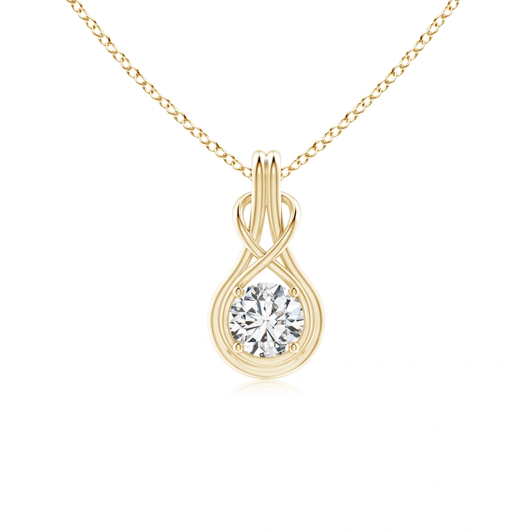 Round Diamond Solitaire Infinity Knot Pendant