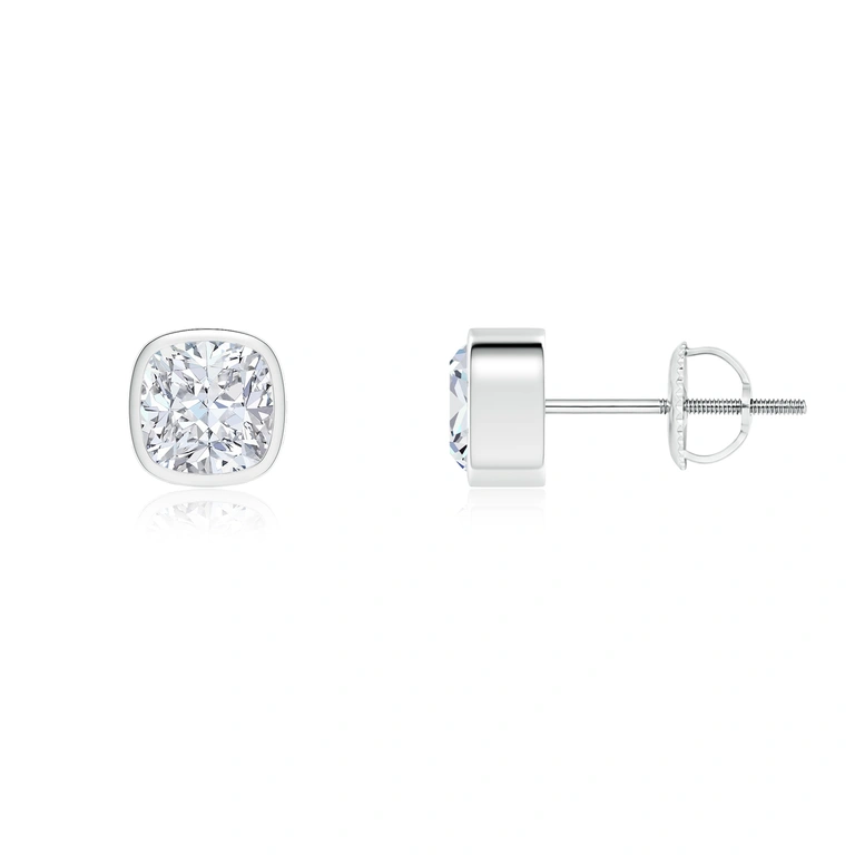 Classic Cushion Fancy Intense Yellow Diamond Solitaire Stud Earrings