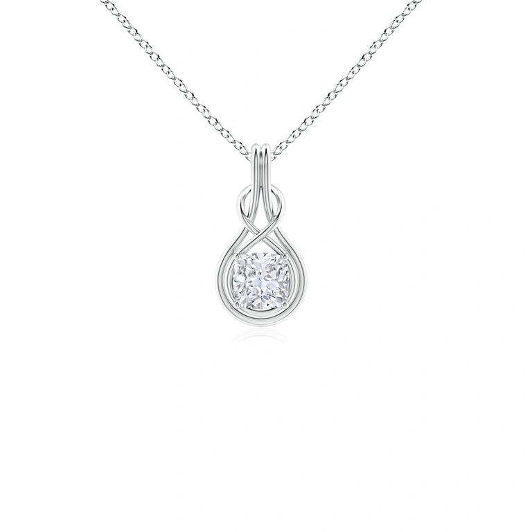 Cushion Diamond Solitaire Infinity Knot Pendant