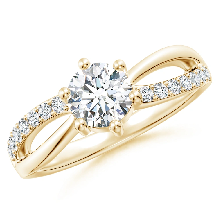 Prong Set Round Diamond Split Shank Promise Ring