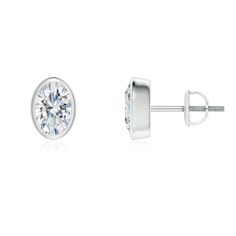 Classic Oval Diamond Solitaire Stud Earrings