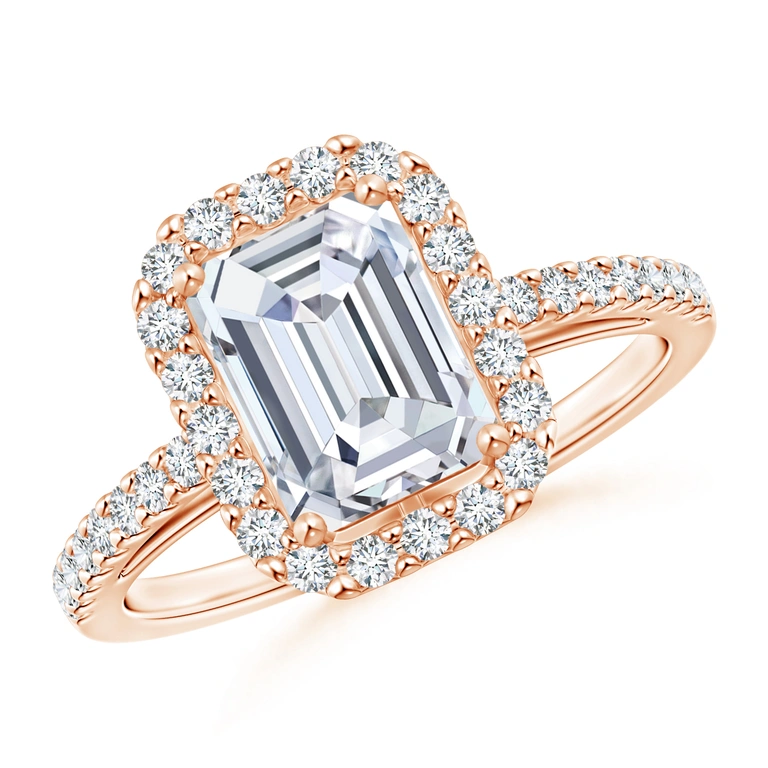 Emerald-Cut Diamond Halo Ring