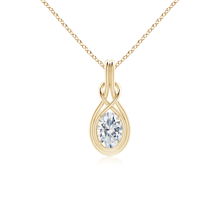 Oval Diamond Solitaire Infinity Knot Pendant