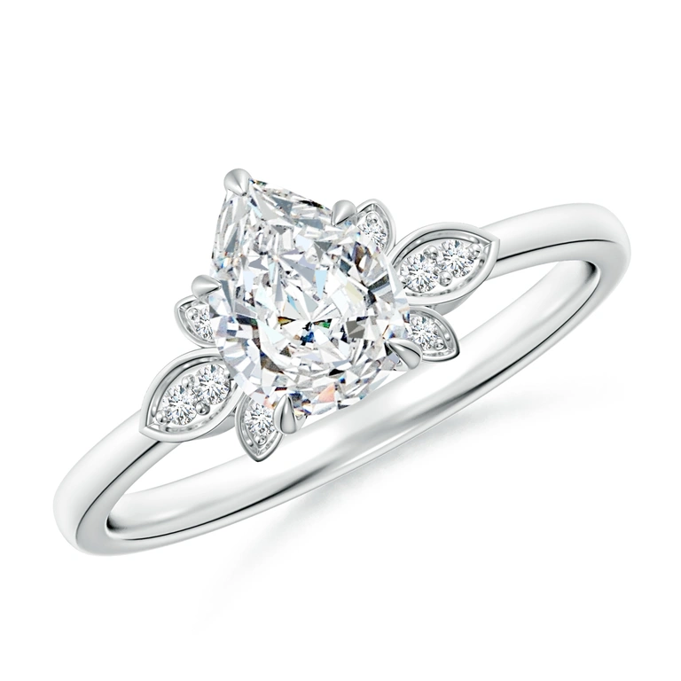Nature-Inspired Pear-Shaped Diamond Engagement Ring