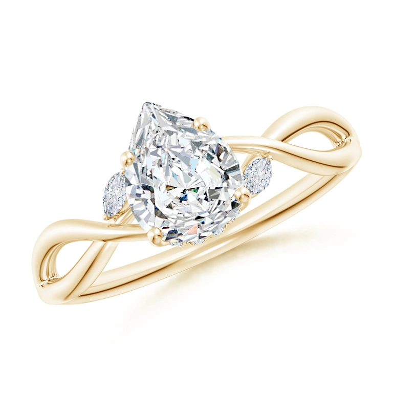 Nature-Inspired Pear Diamond Hidden Halo Engagement Ring