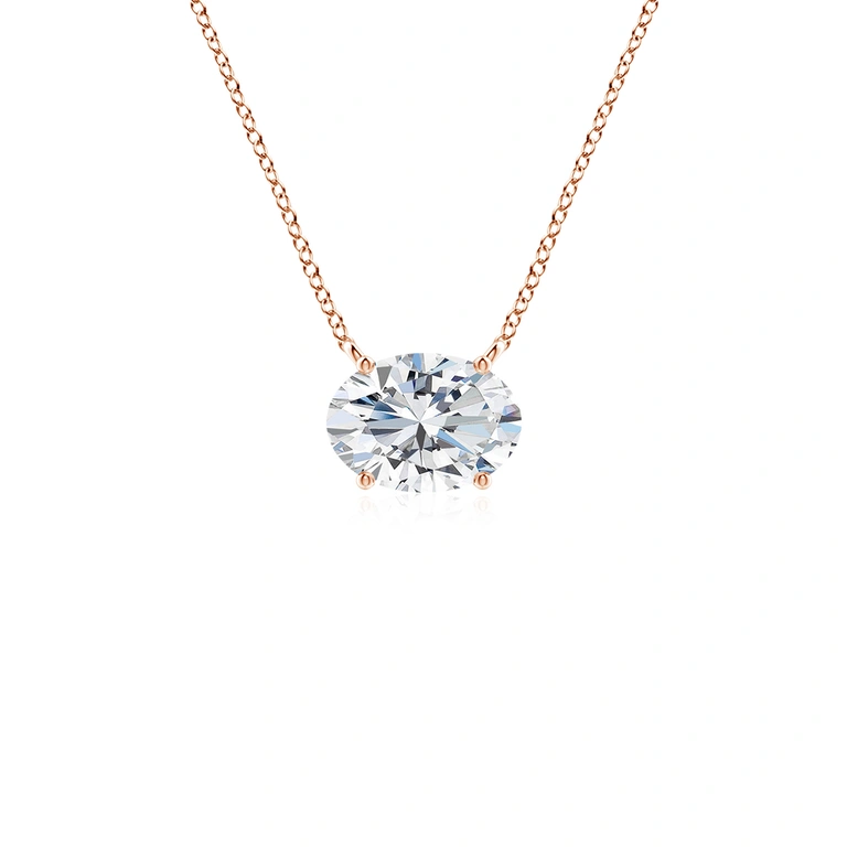 East-West Oval Diamond Solitaire Pendant