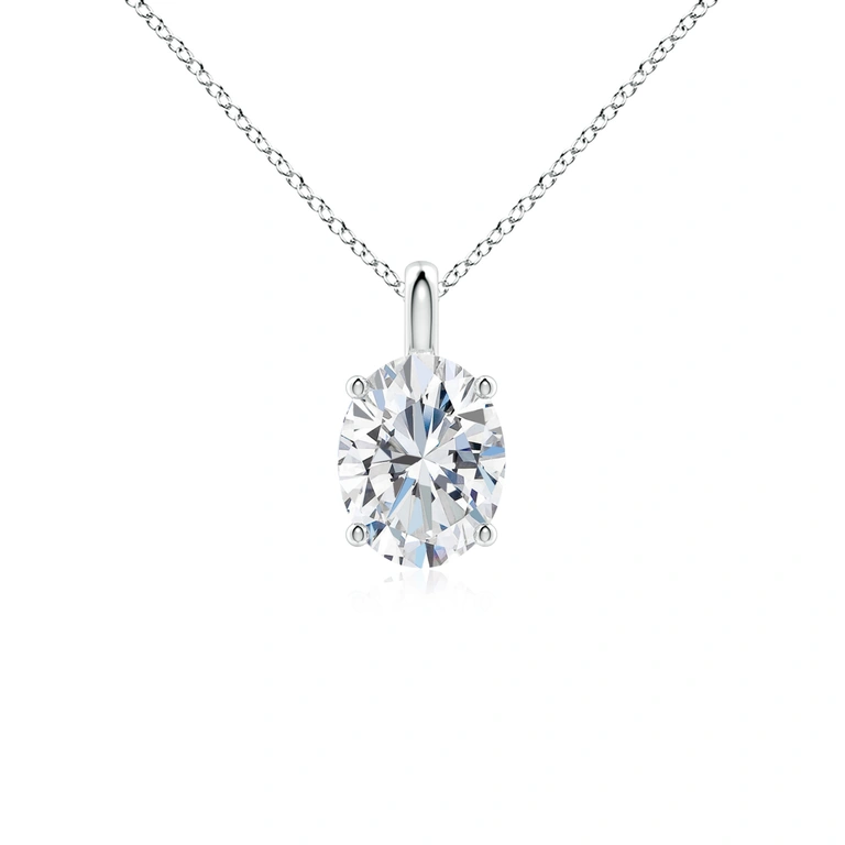Solitaire Oval Diamond Classic Pendant