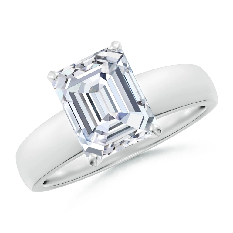Prong-Set Emerald-Cut Diamond Solitaire Engagement Ring