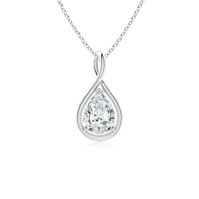 Solitaire Pear Diamond Twist Bale Pendant