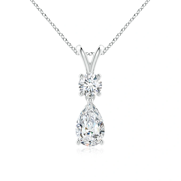 Pear-Shaped Diamond V-Bale Pendant