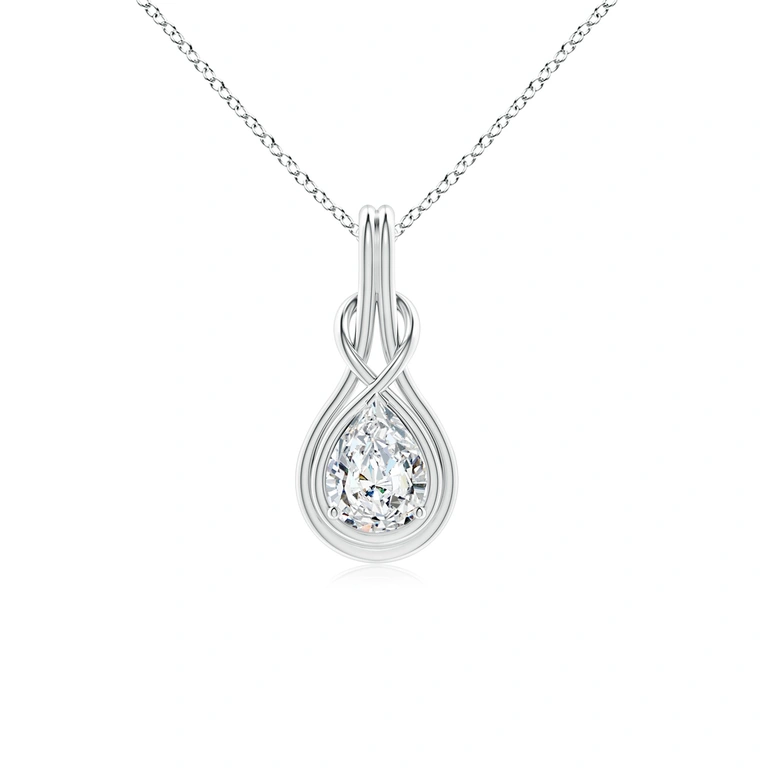 Pear Diamond Solitaire Infinity Knot Pendant
