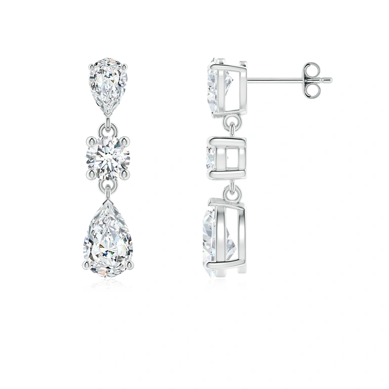 Pear Diamond Drop Earrings