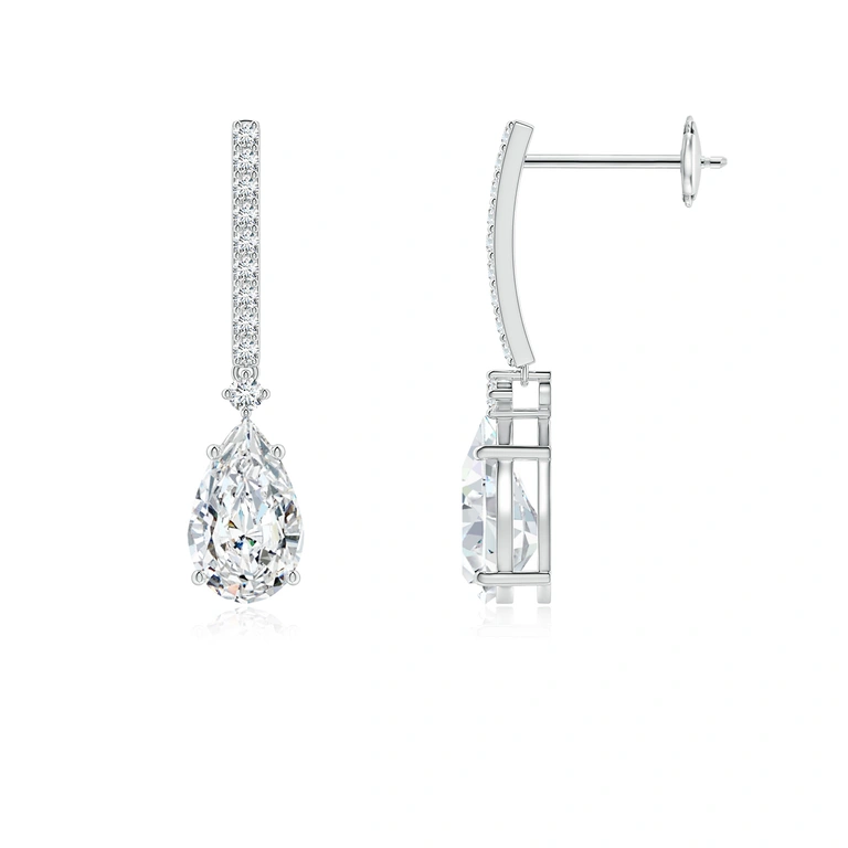 Pear-Shaped Diamond Drop Earrings