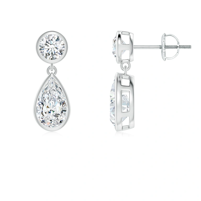 Bezel-Set Diamond Teardrop Earrings