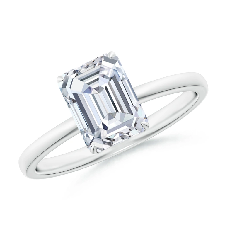 Solitaire Emerald-Cut Diamond Classic Engagement Ring