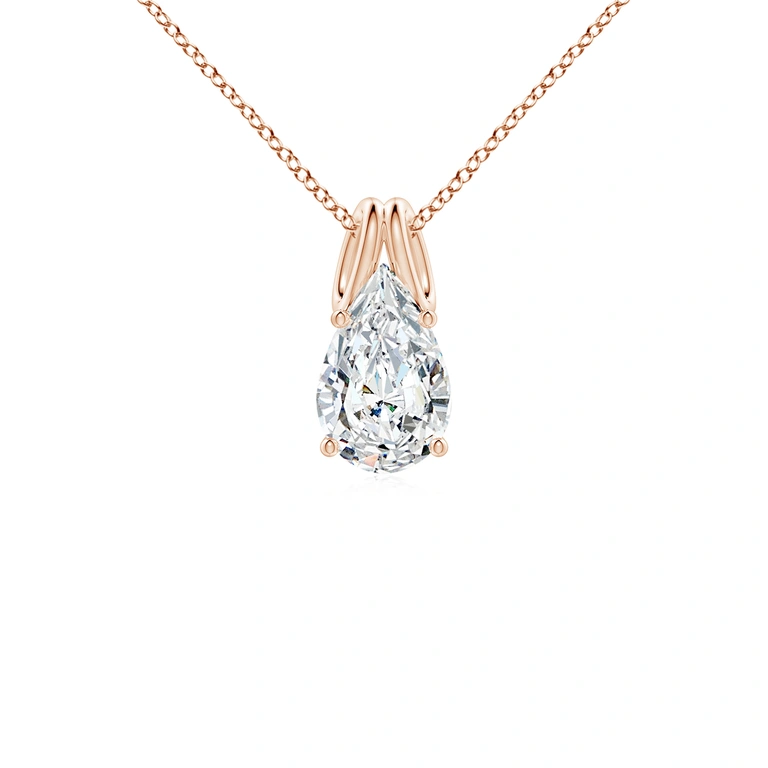 Pear-Shaped Diamond Solitaire Pendant