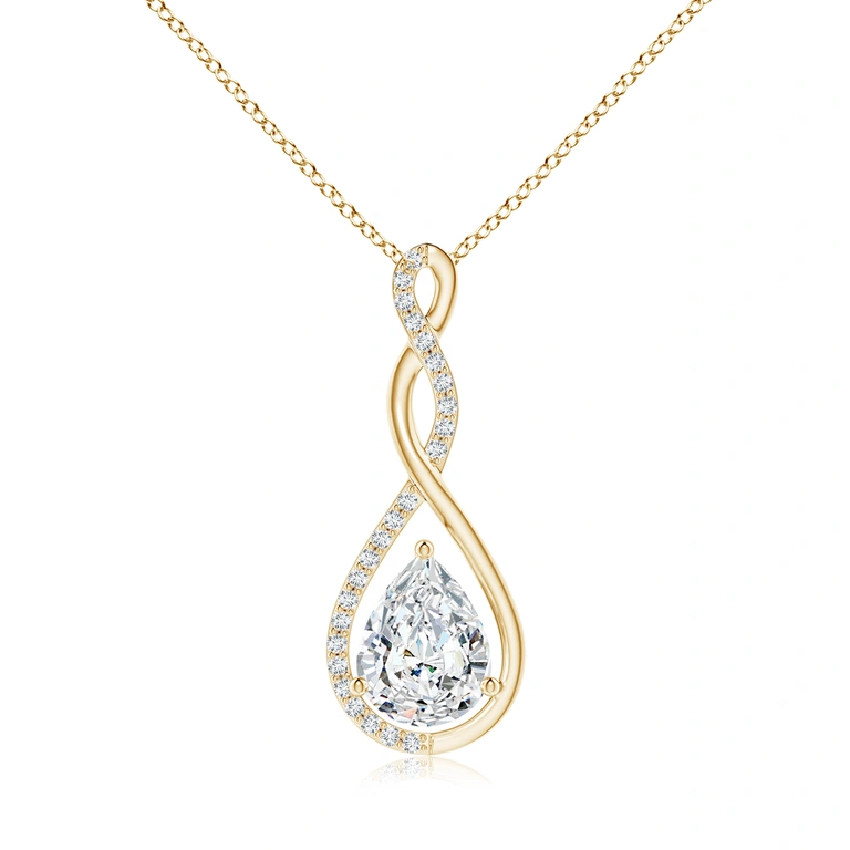 Twisted Infinity Floating Diamond Drop Pendant