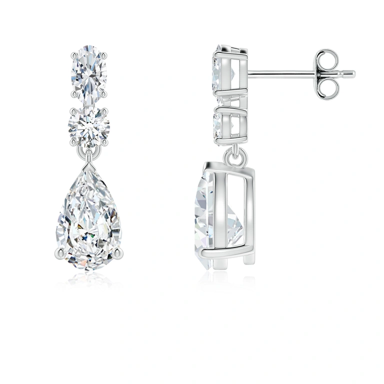Pear Diamond Dangle Earrings