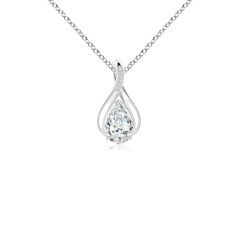 Pear Diamond Infinity Twist Pendant with Accents