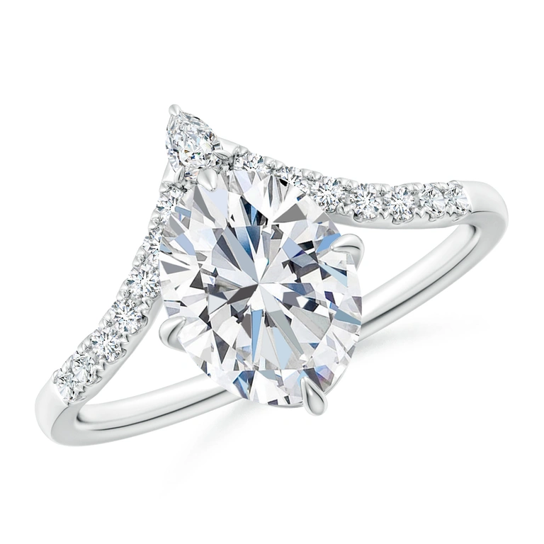 Oval Diamond Chevron Engagement Ring