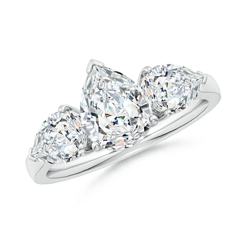 Pear Diamond Three Stone Classic Engagement Ring
